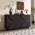 Meuble de rangement moderne Okak avec 4 portes et étagère réglable, buffet en bois avec grand espace de rangement pour salon, salle à manger, cuisine