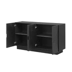 Meuble de rangement moderne Okak avec 4 portes et étagère réglable, buffet en bois avec grand espace de rangement pour salon, salle à manger, cuisine
