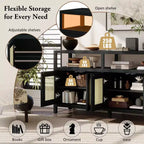 Meuble de rangement moderne Okak avec 4 portes et étagère réglable, buffet en bois avec grand espace de rangement pour salon, salle à manger, cuisine