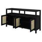Meuble de rangement moderne Okak avec 4 portes et étagère réglable, buffet en bois avec grand espace de rangement pour salon, salle à manger, cuisine