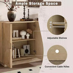 Meuble de rangement moderne Okak avec 4 portes et étagère réglable, buffet en bois avec grand espace de rangement pour salon, salle à manger, cuisine