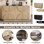 Meuble de rangement moderne Okak avec 4 portes et étagère réglable, buffet en bois avec grand espace de rangement pour salon, salle à manger, cuisine