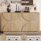 Meuble de rangement moderne Okak avec 4 portes et étagère réglable, buffet en bois avec grand espace de rangement pour salon, salle à manger, cuisine