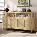 Meuble de rangement moderne Okak avec 4 portes et étagère réglable, buffet en bois avec grand espace de rangement pour salon, salle à manger, cuisine