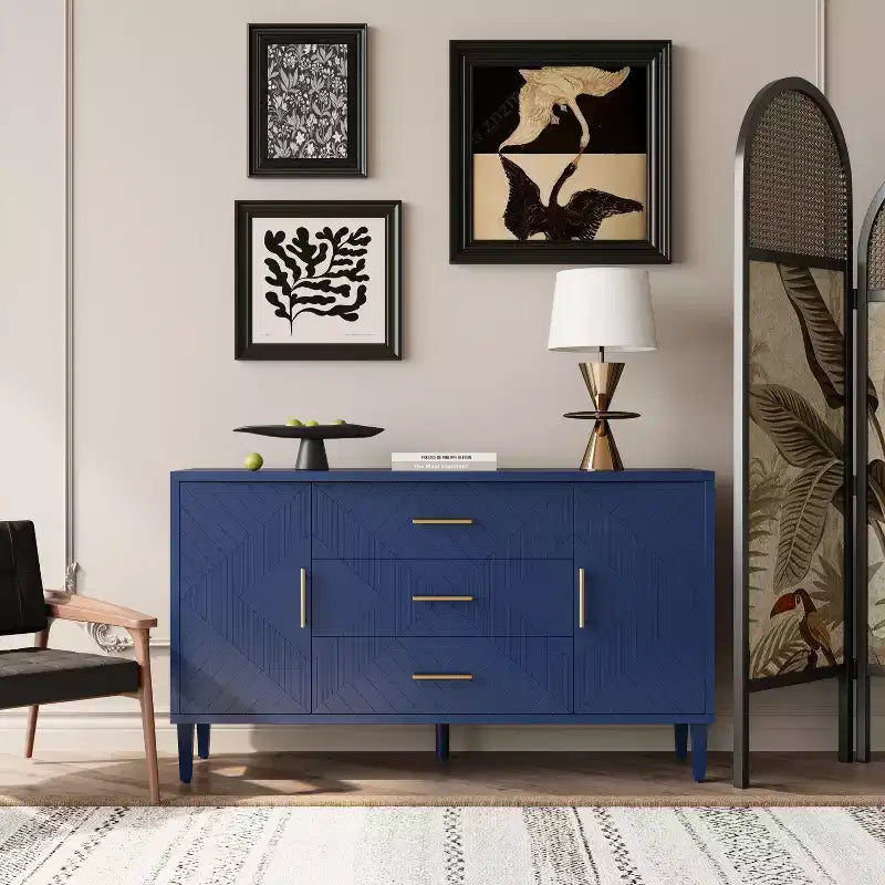 Commode minimaliste Okak à 8 tiroirs, armoire de rangement moderne sans poignée, organiseur large pour chambre parentale, chambre d'enfant ou entrée