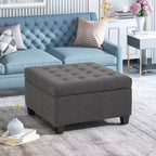 Banc ottoman de rangement carré Okak Exquisite, table basse, repose-pieds rembourré capitonné pour canapé, salon, chambre, entrée