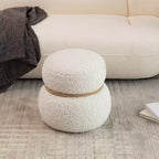 Okak Mignon Banc Ottoman Tabouret Bonhomme de Neige avec Coussin en Peluche Repose-Pieds pour Canapé, Salon, Entrée, Chambre à Coucher, Pied de Lit