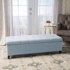 Banc ottoman de rangement moderne Okak avec pieds en bois de bouleau, tabouret de rangement rembourré doux pour salon, entrée, chambre, bout de lit
