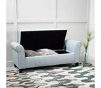 Banc de rangement ottoman de luxe moderne Okak avec accoudoirs roulés, pouf de rangement capitonné à boutons diamant pour salon, entrée, chambre à coucher