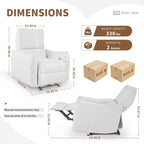 Okak Fauteuil inclinable électrique Fauteuil d'appoint inclinable mural avec port USB Fauteuil inclinable pour salon chambre