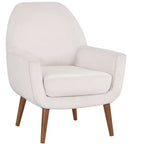 Okak Chaise d'appoint élégante, fauteuil de lecture pour salon avec coussin moelleux, fauteuil Prince Mid-Century avec pieds en bois massif pour bureau et chambre