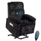 Fauteuil inclinable électrique en velours Mjkone avec chauffage lombaire et massage vibrant 8 points, fauteuil inclinable pour personnes âgées
