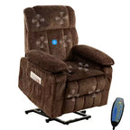 Fauteuil inclinable électrique en velours Mjkone avec chauffage lombaire et massage vibrant 8 points, fauteuil inclinable pour personnes âgées