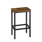 HomeRoots Lot de Deux Chaises de Bar Marron et Noir en Acier et Bois sans Dossier, Hauteur Comptoir, de 26 po