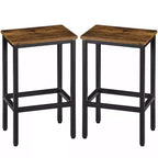 HomeRoots Lot de Deux Chaises de Bar Marron et Noir en Acier et Bois sans Dossier, Hauteur Comptoir, de 26 po
