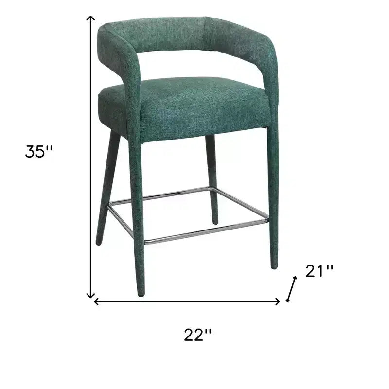 25 tabourets de bar à hauteur de comptoir, en métal bleu sarcelle et tissu, avec dossier bas