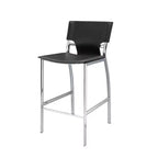 HomeRoots Ensemble de deux tabourets de bar gris et argent en similicuir et métal à dossier bas de 63,5 cm