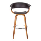 HomeRoots 27 Brown Faux Leather And Iron Swivel Low Back Counter Height Bar Chair