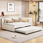 Whisen Full Size Upholstered Daybed with Trundle Sofa Bed Frame