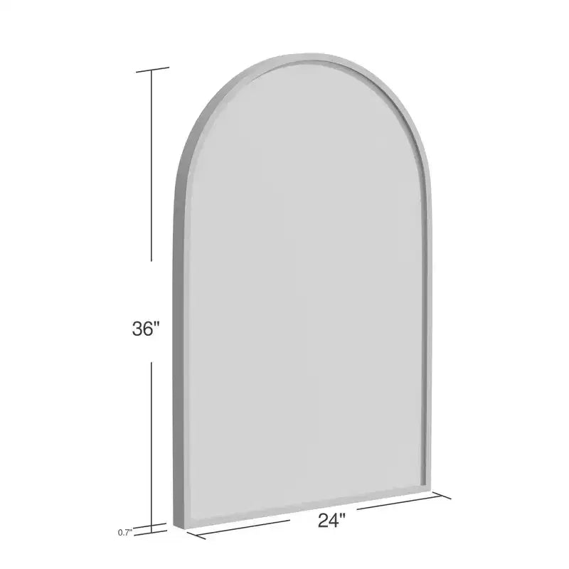 MAYEERTY Miroir suspendu double face arqué à angle droit, à bord fin en aluminium, noir, de 35,83x24,02x1,10 pouces