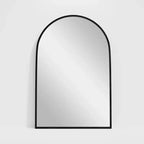 MAYEERTY Miroir suspendu double face arqué à angle droit, à bord fin en aluminium, noir, de 35,83x24,02x1,10 pouces