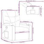 vidaXL Fauteuil inclinable en tissu crème - Massage vibrant 6 points, dossier et repose-pieds réglables