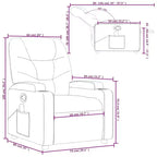 vidaXL Fauteuil inclinable en tissu crème - Massage vibrant 6 points, dossier et repose-pieds réglables