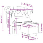 vidaXL Fauteuil crapaud marron en similicuir avec repose-pieds – Siège moderne pour salon, chambre et bureau à domicile