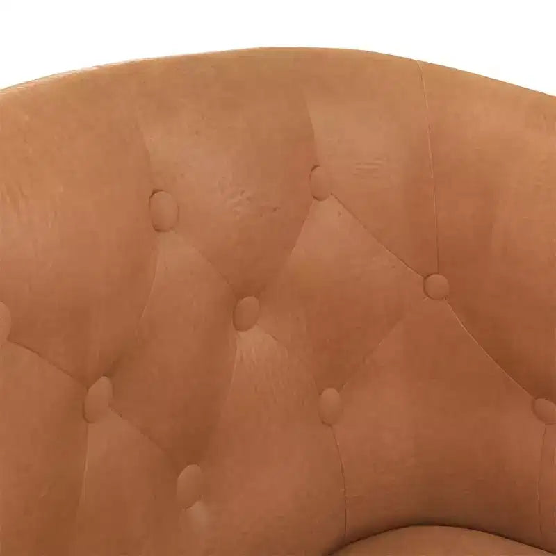 vidaXL Fauteuil crapaud marron en similicuir avec repose-pieds – Siège moderne pour salon, chambre et bureau à domicile
