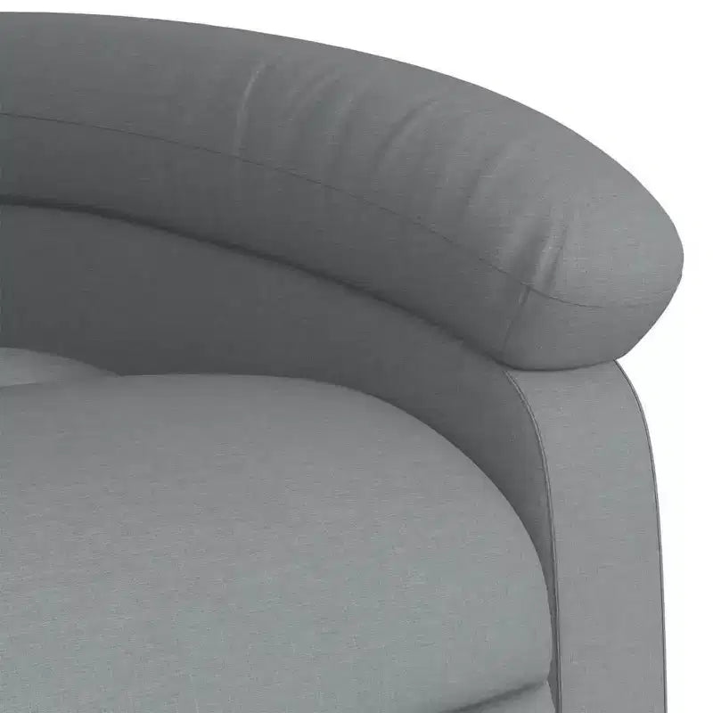 vidaXL Fauteuil inclinable de massage en tissu gris clair - Inclinaison manuelle, chaise longue vibrante pour maison/salon avec USB, accoudoir confortable, poche latérale - Gris