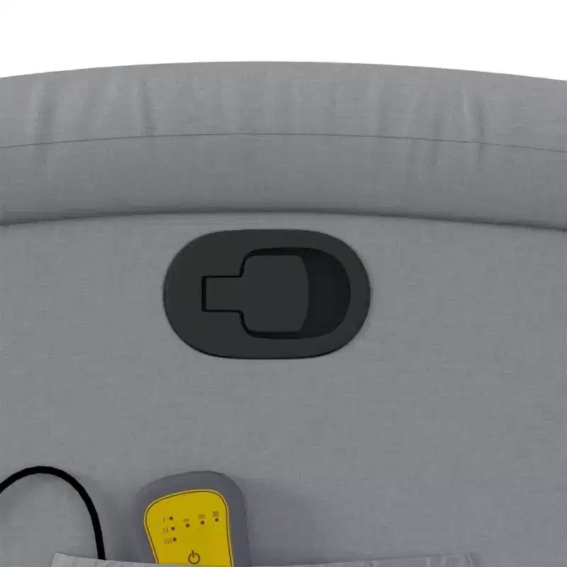vidaXL Fauteuil inclinable de massage en tissu gris clair - Inclinaison manuelle, chaise longue vibrante pour maison/salon avec USB, accoudoir confortable, poche latérale - Gris