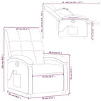 vidaXL Fauteuil inclinable de massage en tissu gris clair - Inclinaison manuelle, chaise longue vibrante pour maison/salon avec USB, accoudoir confortable, poche latérale - Gris