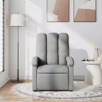 vidaXL Fauteuil inclinable de massage en tissu gris clair - Inclinaison manuelle, chaise longue vibrante pour maison/salon avec USB, accoudoir confortable, poche latérale - Gris