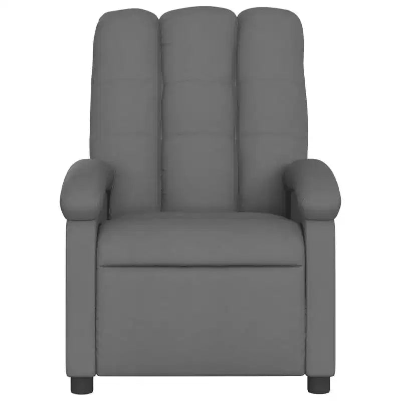 vidaXL Fauteuil inclinable de massage en tissu gris clair - Inclinaison manuelle, chaise longue vibrante pour maison/salon avec USB, accoudoir confortable, poche latérale - Gris