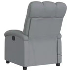 vidaXL Fauteuil inclinable de massage en tissu gris clair - Inclinaison manuelle, chaise longue vibrante pour maison/salon avec USB, accoudoir confortable, poche latérale - Gris