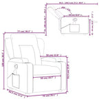 vidaXL Fauteuil inclinable en tissu noir - Massage par vibrations à 6 points, dossier et repose-pieds réglables pour une relaxation ultime