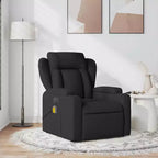 vidaXL Fauteuil inclinable en tissu noir - Massage par vibrations à 6 points, dossier et repose-pieds réglables pour une relaxation ultime