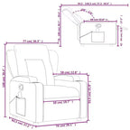 vidaXL Fauteuil inclinable en tissu noir - Massage par vibrations à 6 points, dossier et repose-pieds réglables pour une relaxation ultime