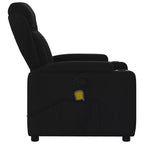 vidaXL Fauteuil inclinable en tissu noir - Massage par vibrations à 6 points, dossier et repose-pieds réglables pour une relaxation ultime