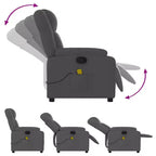 vidaXL Fauteuil inclinable de massage pour salon, 6 points de vibration réglables, tissu gris foncé