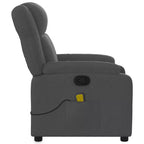 vidaXL Fauteuil inclinable de massage pour salon, 6 points de vibration réglables, tissu gris foncé