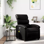 vidaXL Fauteuil de massage inclinable noir en similicuir, métal, bois d'ingénierie Simple