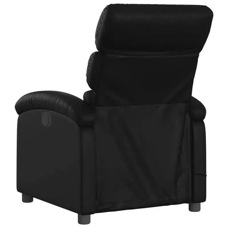 vidaXL Fauteuil de massage inclinable noir en similicuir, métal, bois d'ingénierie Simple