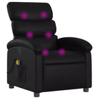 vidaXL Fauteuil de massage inclinable noir en similicuir, métal, bois d'ingénierie Simple