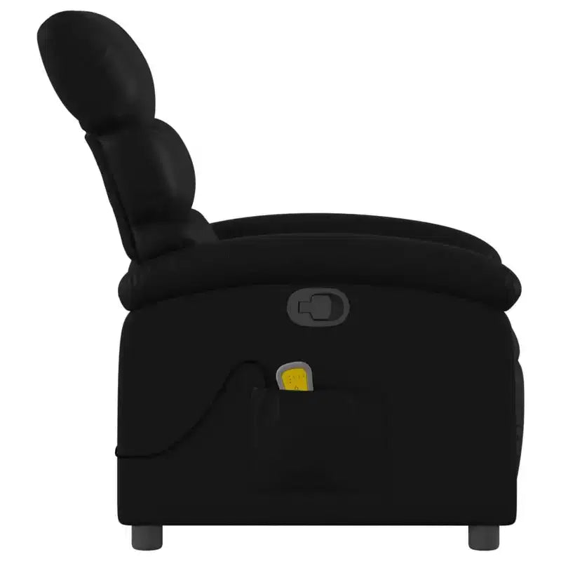 vidaXL Fauteuil de massage inclinable noir en similicuir, métal, bois d'ingénierie Simple