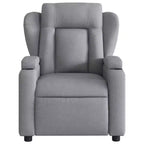 vidaXL Fauteuil inclinable de massage - Tissu gris clair, 6 points de vibration, inclinaison manuelle, porte-gobelets, fauteuil avec source d'alimentation USB
