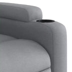 vidaXL Fauteuil inclinable de massage - Tissu gris clair, 6 points de vibration, inclinaison manuelle, porte-gobelets, fauteuil avec source d'alimentation USB