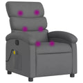 vidaXL Dark Gray Fabric Massage Recliner Chair - Manual Adjustable Lounge Armchair with Vibration, Side Pocket, Extensive Padding