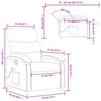 vidaXL Fauteuil inclinable de massage en tissu gris foncé - Fauteuil de relaxation manuel réglable avec vibration, poche latérale, rembourrage épais