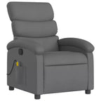 vidaXL Fauteuil inclinable de massage en tissu gris foncé - Fauteuil de relaxation manuel réglable avec vibration, poche latérale, rembourrage épais